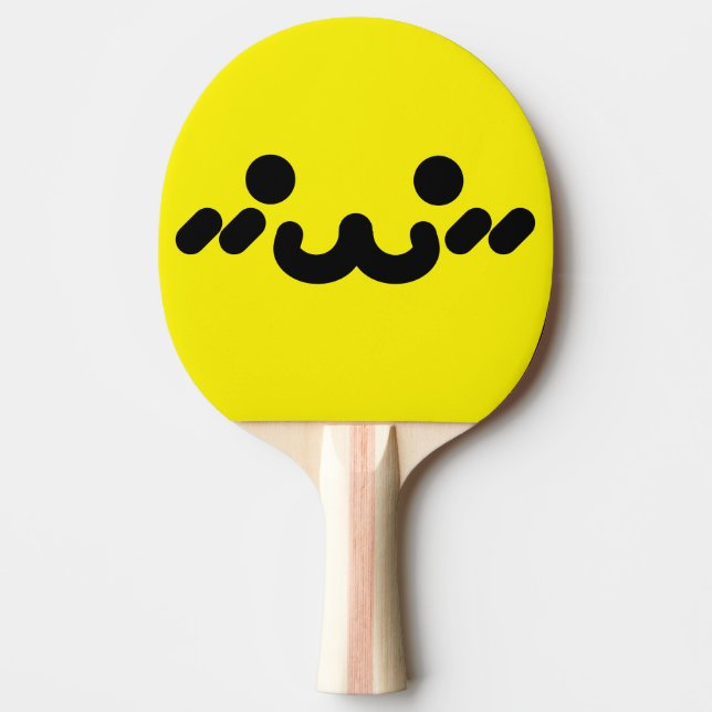 Cute Face Yellow  Ping Pong Paddle (Front)