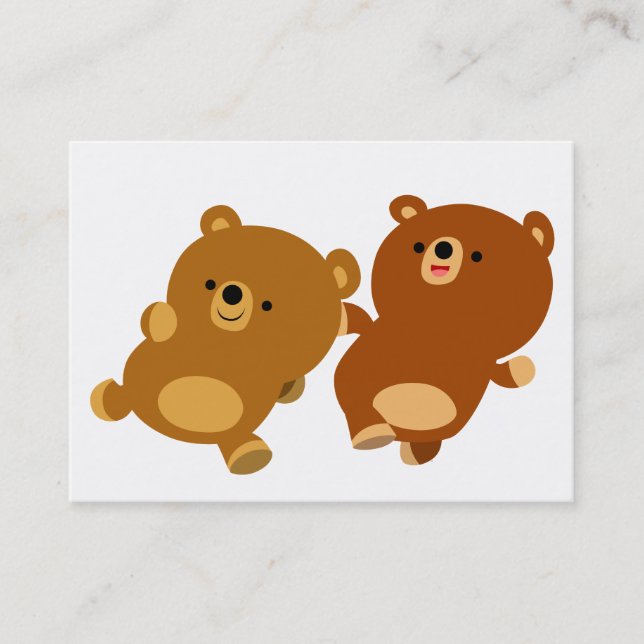 Cute Facetious Cartoon Bears Business Card (Front)