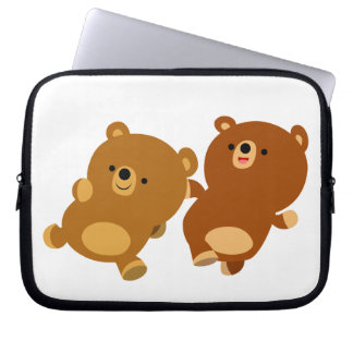 Cute Facetious Cartoon Bears Laptop Sleeve