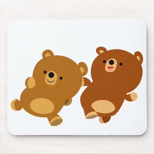 Cute Facetious Cartoon Bears Mousepad (Front)