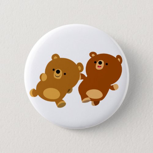 Cute Facetious Cartoon Bears Pinback Button