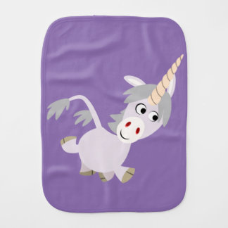 Cute Facetious Cartoon Unicorn Burp Cloth