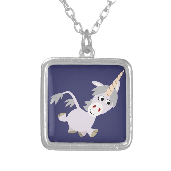 Cute Facetious Cartoon Unicorn Necklace