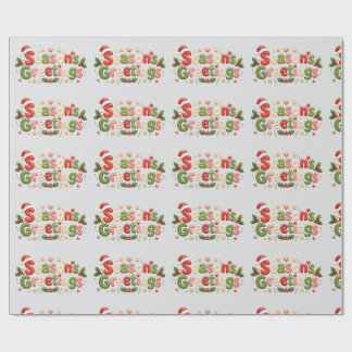 Cute Factory Family Season's Greetings! Wrapping Paper