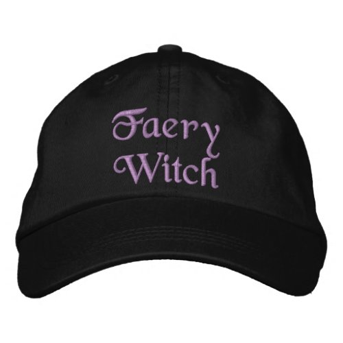 Cute Faery Witch Enchanted Purple Black Fairy Embroidered Baseball Cap