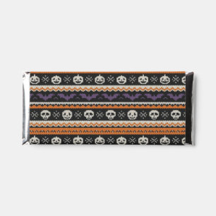 Cute, fair isle/colorwork Halloween skull & bats Hershey Bar Favors