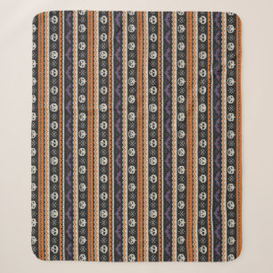 Cute, fair isle/colorwork Halloween skull & bats Sherpa Blanket