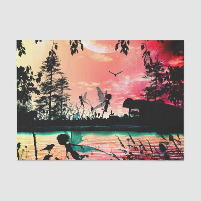 Cute fairies and birds tissue paper (Front)