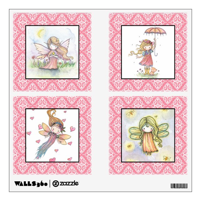 Cute Fairies and Girls Nursery Girls Wall Decals (Front)