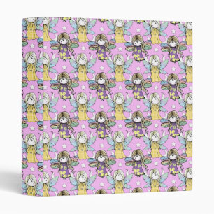 Cute Fairies and Stars and Moons Pattern 3 Ring Binder