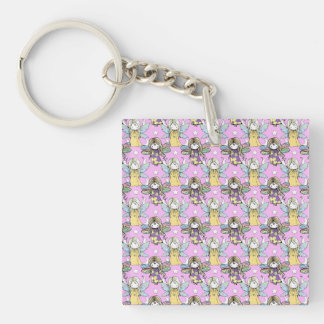 Cute Fairies and Stars and Moons Pattern Keychain