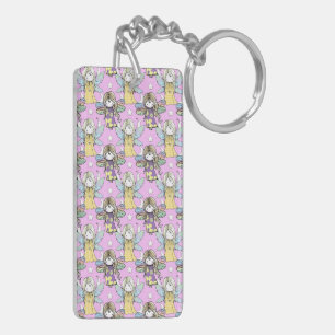Cute Fairies and Stars and Moons Pattern Keychain