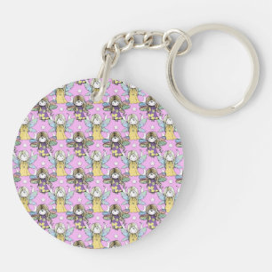 Cute Fairies and Stars and Moons Pattern Keychain