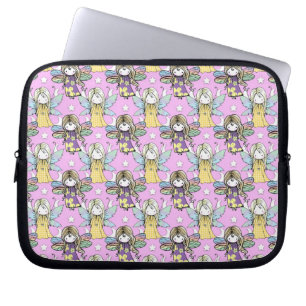 Cute Fairies and Stars and Moons Pattern Laptop Sleeve