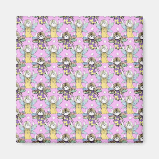 Cute Fairies and Stars and Moons Pattern Magnet
