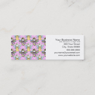 Cute Fairies and Stars and Moons Pattern Mini Business Card