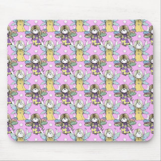 Cute Fairies and Stars and Moons Pattern Mouse Pad