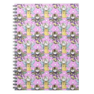 Cute Fairies and Stars and Moons Pattern Notebook