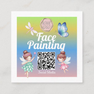 Cute Fairies Facepainter Artist  Square Business Card