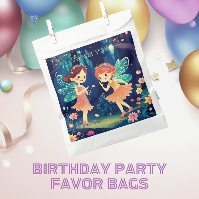 Cute Fairies In The Enchanted Forest Thank You Favor Bag (In-Situ)