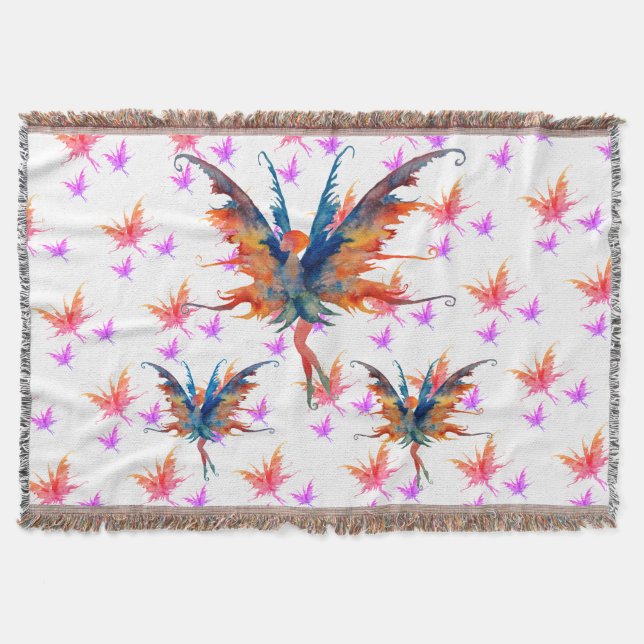 Cute Fairies Throw Blanket (Front)