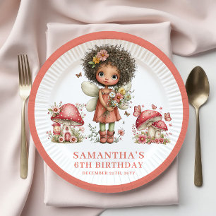 Cute Fairy 2nd Birthday Blush Pink Flowers Paper  Plates