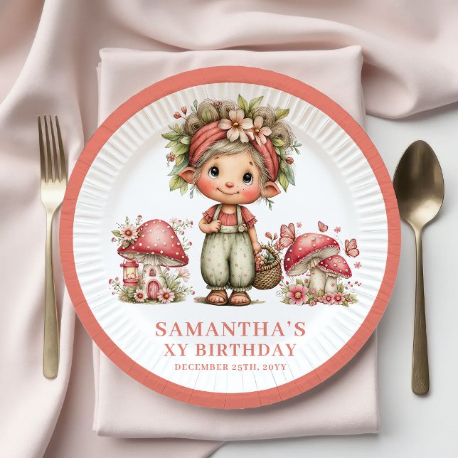 Cute Fairy 3rd Birthday Pink Flowers Plates (Cute Fairy 3rd Birthday Pink Flowers Plates)