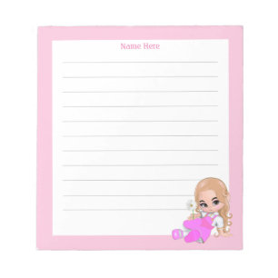 Cute Fairy and Flower Lined Notepad