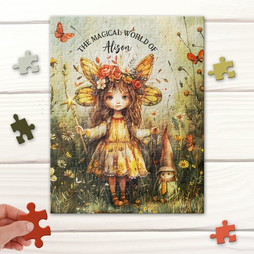 Cute Fairy and Gnome Garden Puzzle