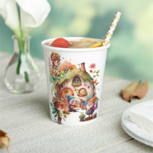 Cute Fairy And Gnome Paper Cup