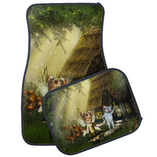 Cute Fairy And White Mouse Car Floor Mat