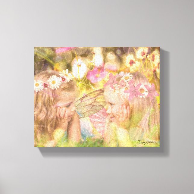 Cute Fairy Best Friends Fantasy Artwork Canvas Print (Front)