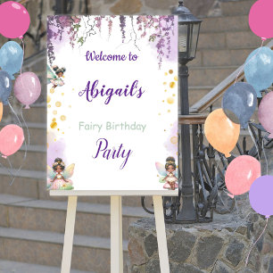 Cute Fairy Birthday Part Poster Sign