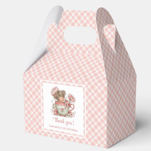 Cute Fairy Blush Flowers Girl Birthday Party Favor Boxes