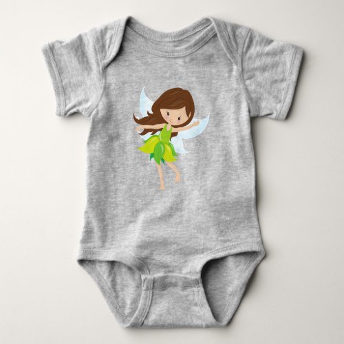 Cute Fairy Brown Hair Magic Fairy Forest Fairy Baby Bodysuit