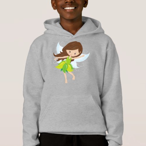 Cute Fairy Brown Hair Magic Fairy Forest Fairy Hoodie