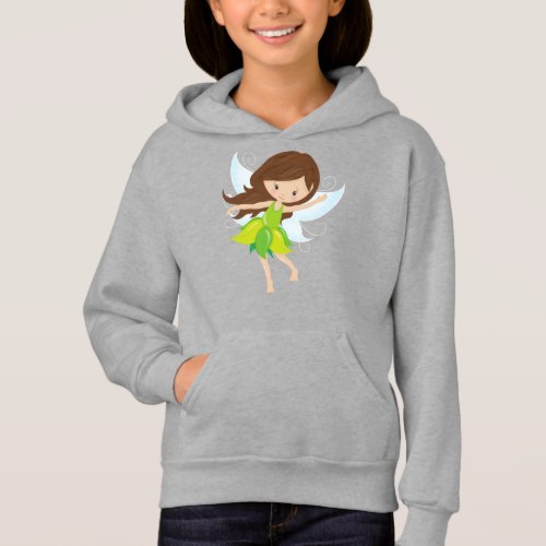 Cute Fairy Brown Hair Magic Fairy Forest Fairy Hoodie