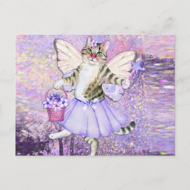 Cute Fairy Cat Postcard (Front)