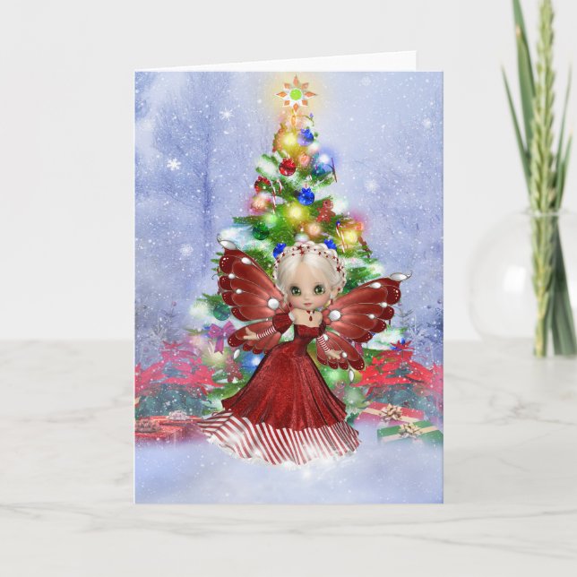 Cute fairy Christmas Holiday Card (Front)