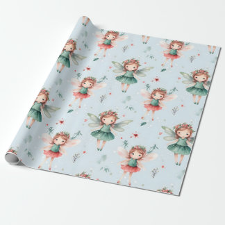 Cute Fairy Christmas Pattern Wrapping Paper