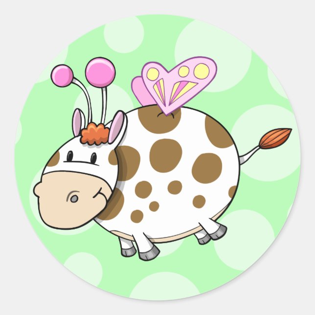 Cute Fairy Cow Sticker (Front)