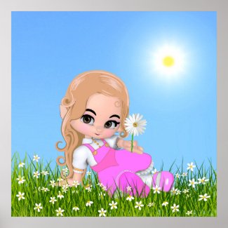 Cute Fairy & Daisy Flowers 