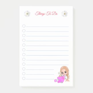 Cute Fairy & Daisy Flowers Things To Do Notes