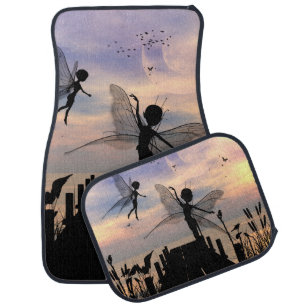 Cute fairy dancing on a jetty car mat