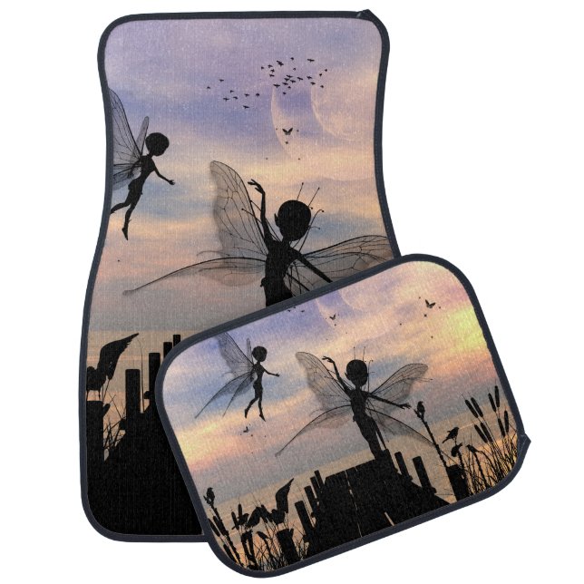 Cute fairy dancing on a jetty car mat (Set)