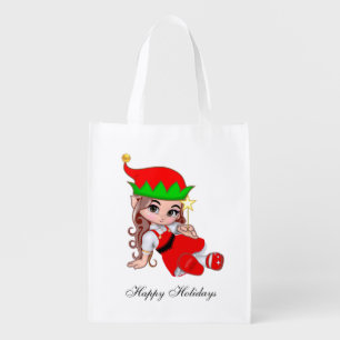 Cute fairy elf grocery bag