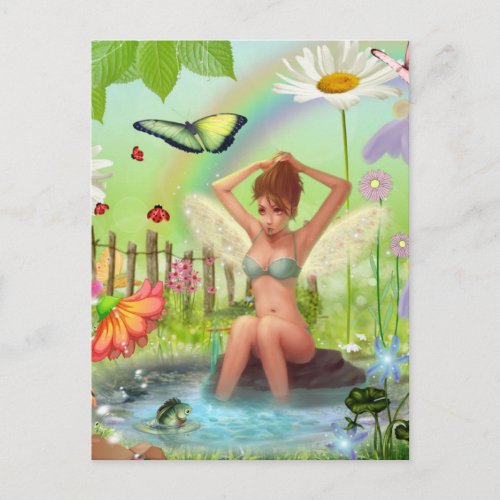 Cute Fairy Enchanted Forest Fantasy Art Postcard