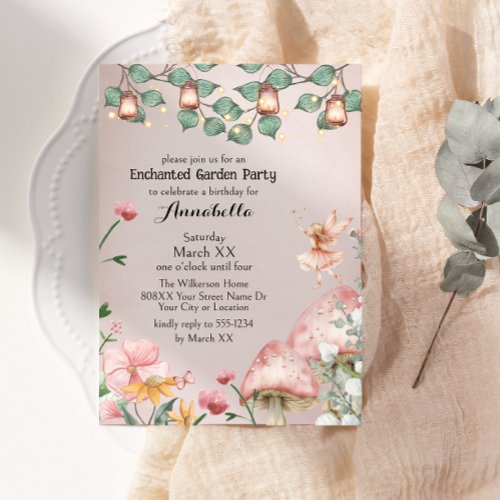 Cute Fairy Enchanted Garden Party Invitation
