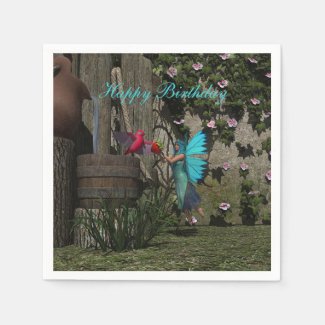 Cute Fairy Feeding a Bird