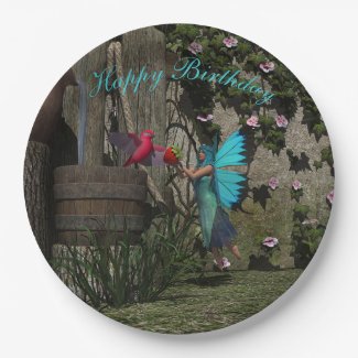 Cute Fairy Feeding a Bird
